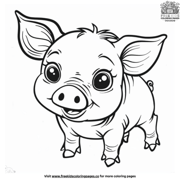 Adorable Cute Pig Coloring Pages