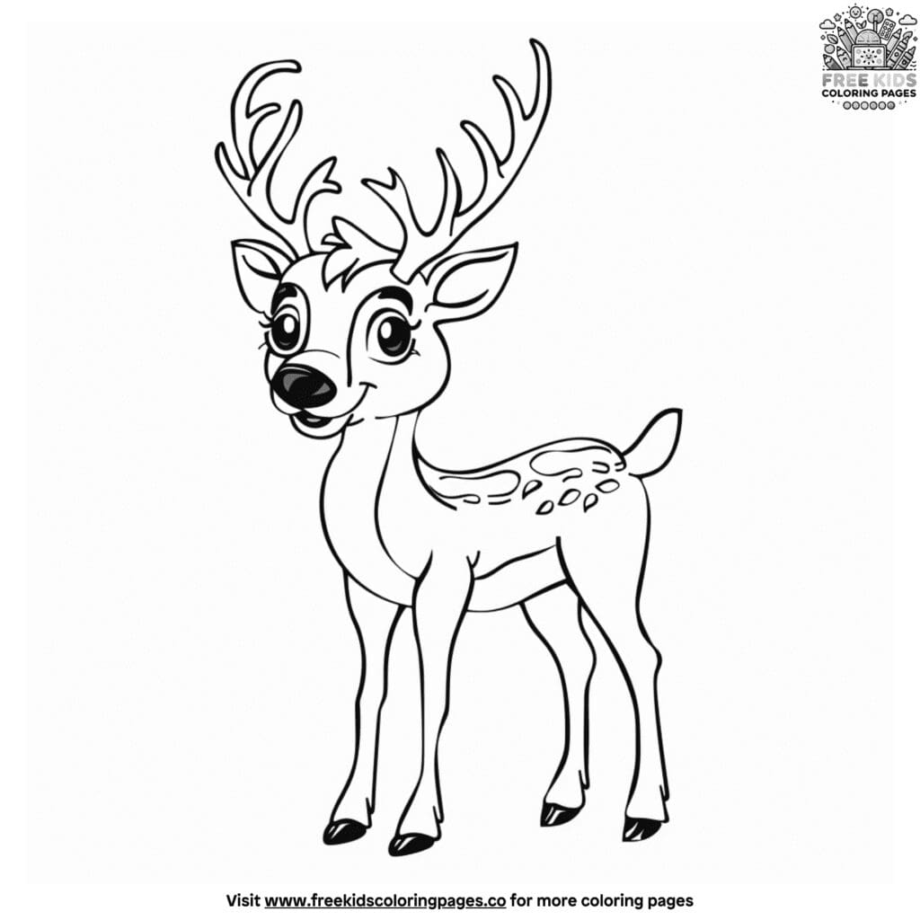 Cute reindeer coloring pages