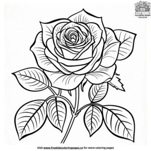 Cute Rose Coloring Pages