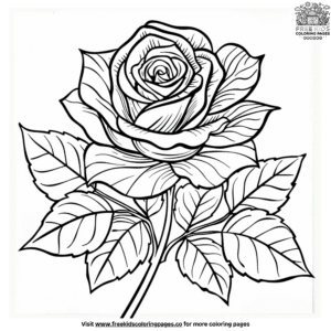 Cute rose flower coloring pages