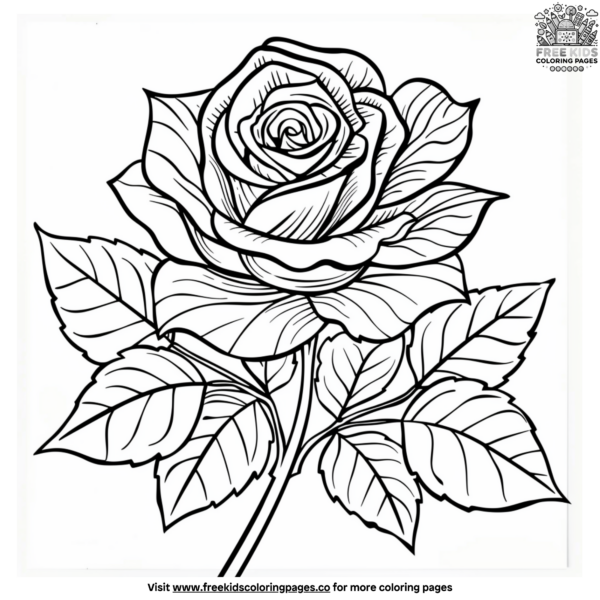 Cute Rose Coloring Pages