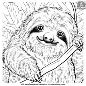 Cute Sloth Coloring Pages