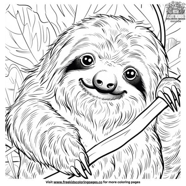 Cute sloth coloring pages