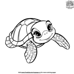 Adorable cute turtle coloring pages for kids