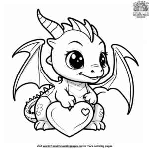 Cute Kawaii Dragon Coloring Pages