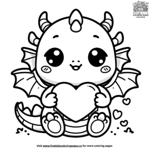 Lovely Kawaii Dragon Coloring Pages