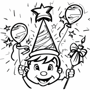 Adorable New Year Coloring Pages