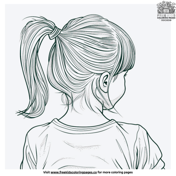 Ponytail Realistic Girl Coloring Pages