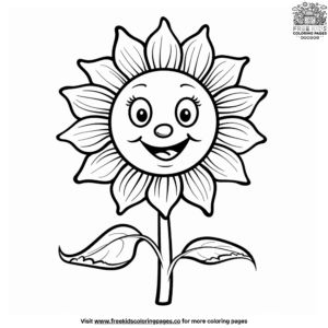 Adorable Sunflower Coloring Pages for Preschoolers