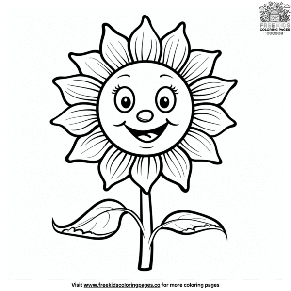 Adorable sunflower coloring pages for preschoolers