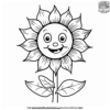 Animated Sunflower Coloring Pages