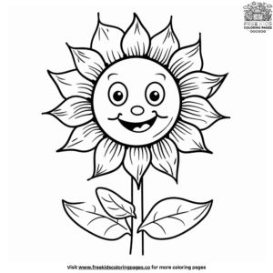 Animated Sunflower Coloring Pages