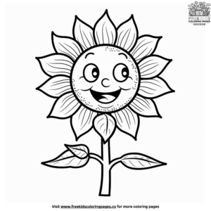 Adorable Sunflower Coloring Pages for Preschoolers