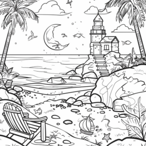 Cute Beach Coloring Pages