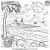 Relaxed Beach View Coloring Pages