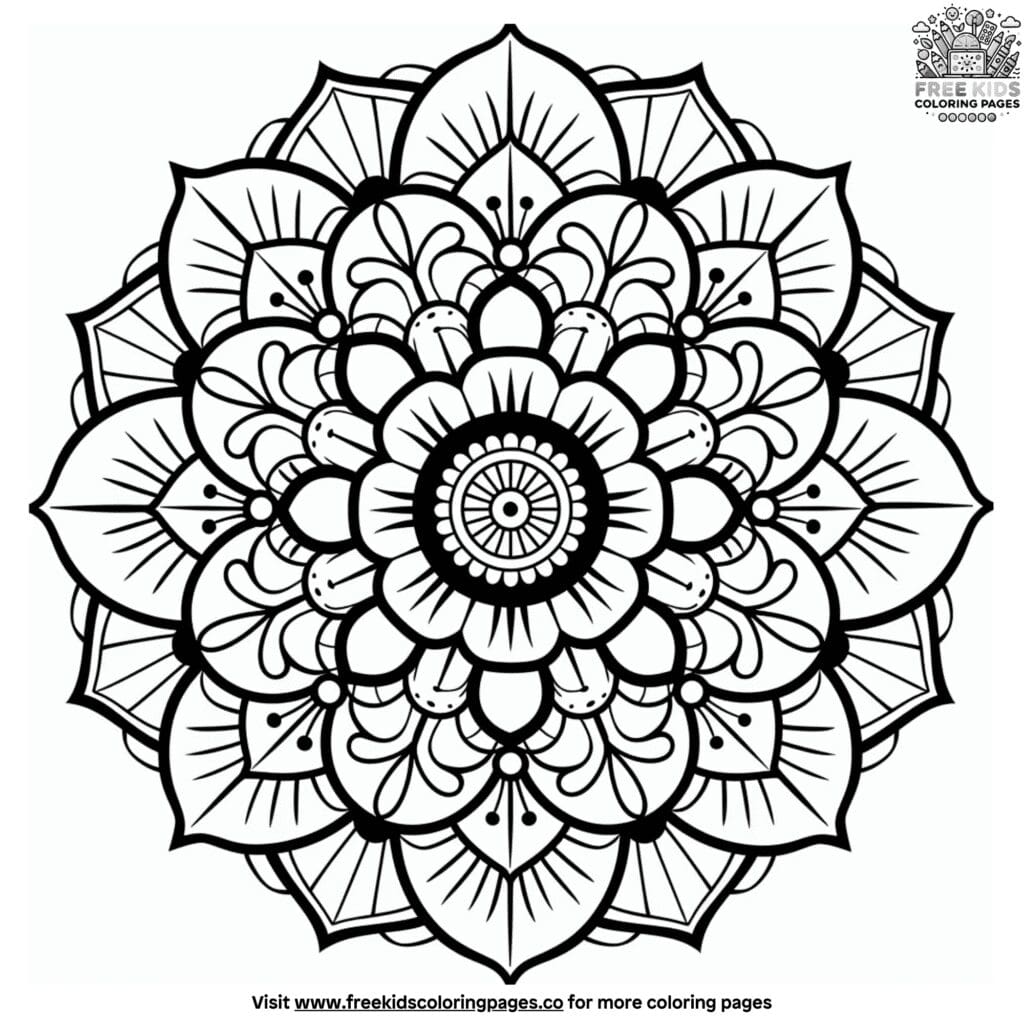 Pretty mandala coloring pages