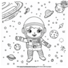 Adorable and Cute Space Coloring Pages