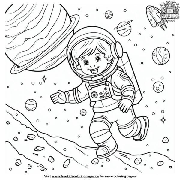 Lovely space coloring pages