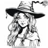 Cute Witch Coloring Pages