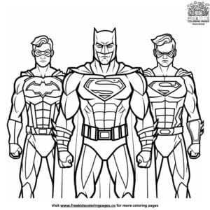 Cute superhero team coloring pages