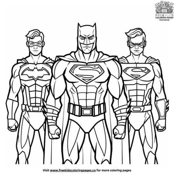 Cute superhero team coloring pages