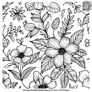 Flower and leaves coloring pages