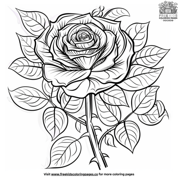 Aesthetic Realistic Rose Coloring Pages