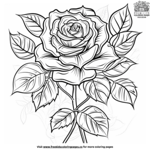 Charming Rose Flower Coloring Pages for Toddlers