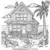 Glamorous Beach House Coloring Pages