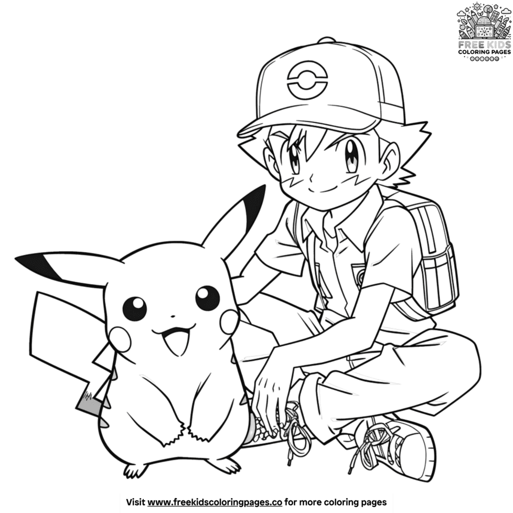 Pokémon Coloring Pages Of Ash And Pikachu