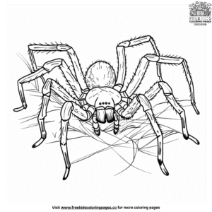 Realistic spider coloring pages