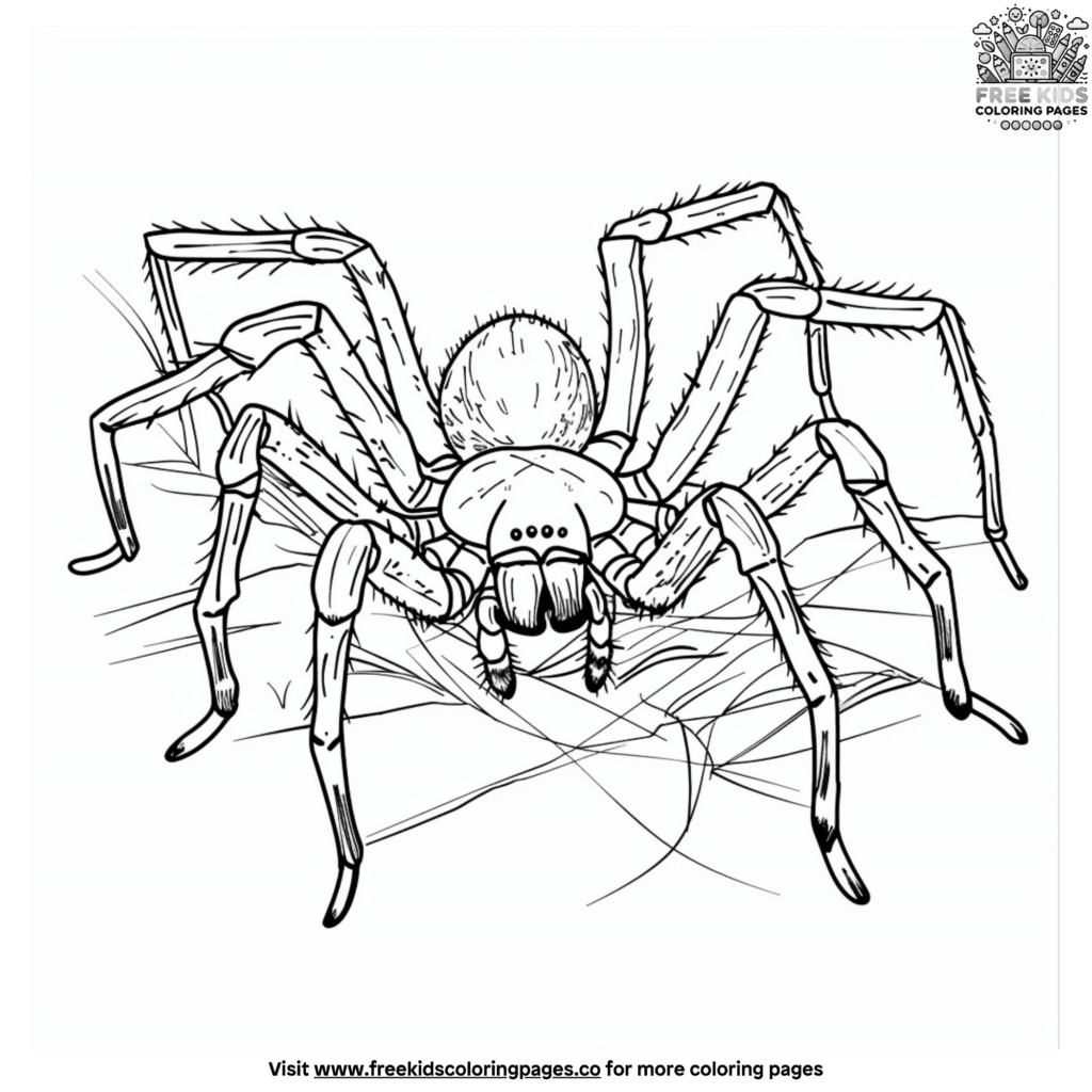 Realistic spider coloring pages