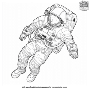 Astronauts in action coloring pages