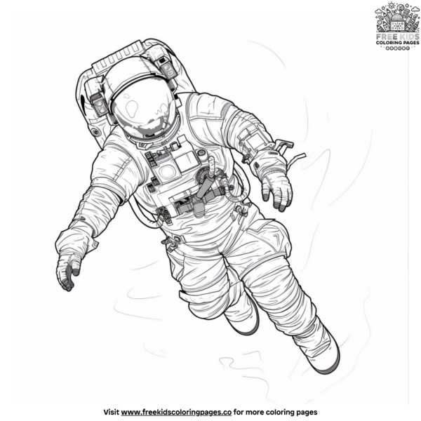 Astronauts in Action Coloring Pages