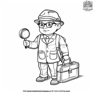 Adventurous cartoon character coloring pages