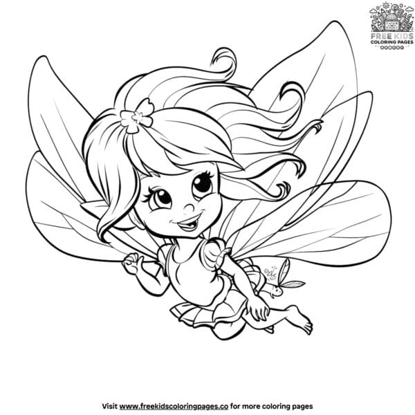 Baby fairy coloring pages