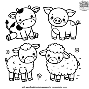 Baby Farm Animals Coloring Pages
