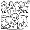 Adorable Baby Farm Animals Coloring Pages