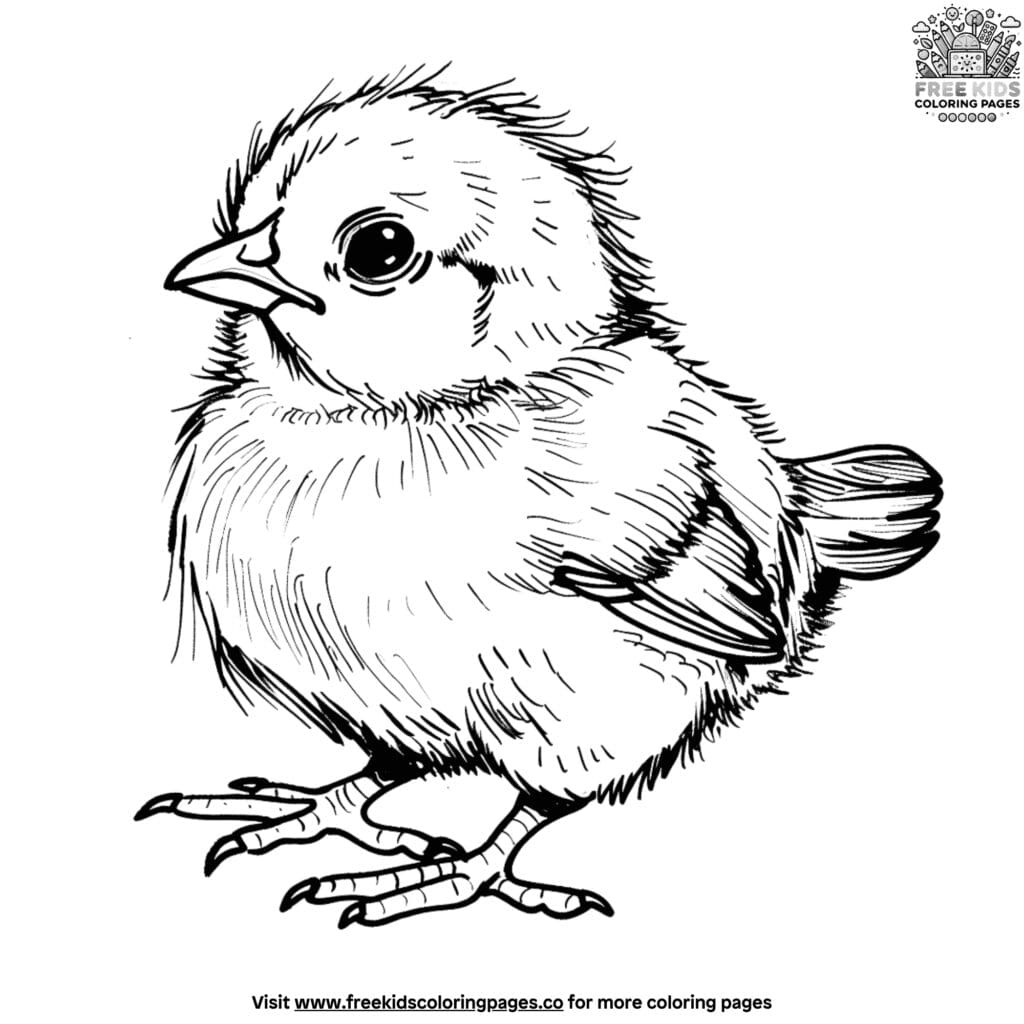 Baby chicken coloring pages