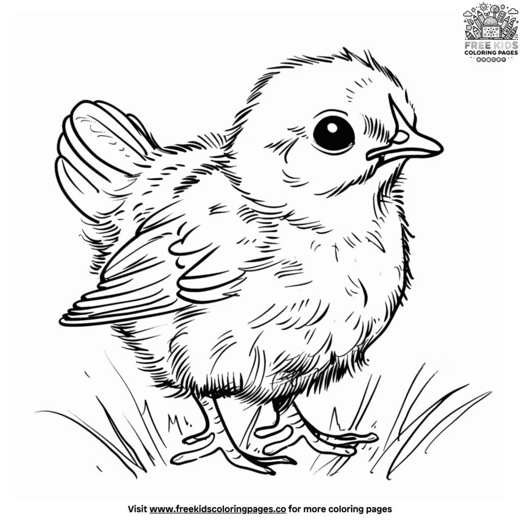 Baby chicken coloring pages