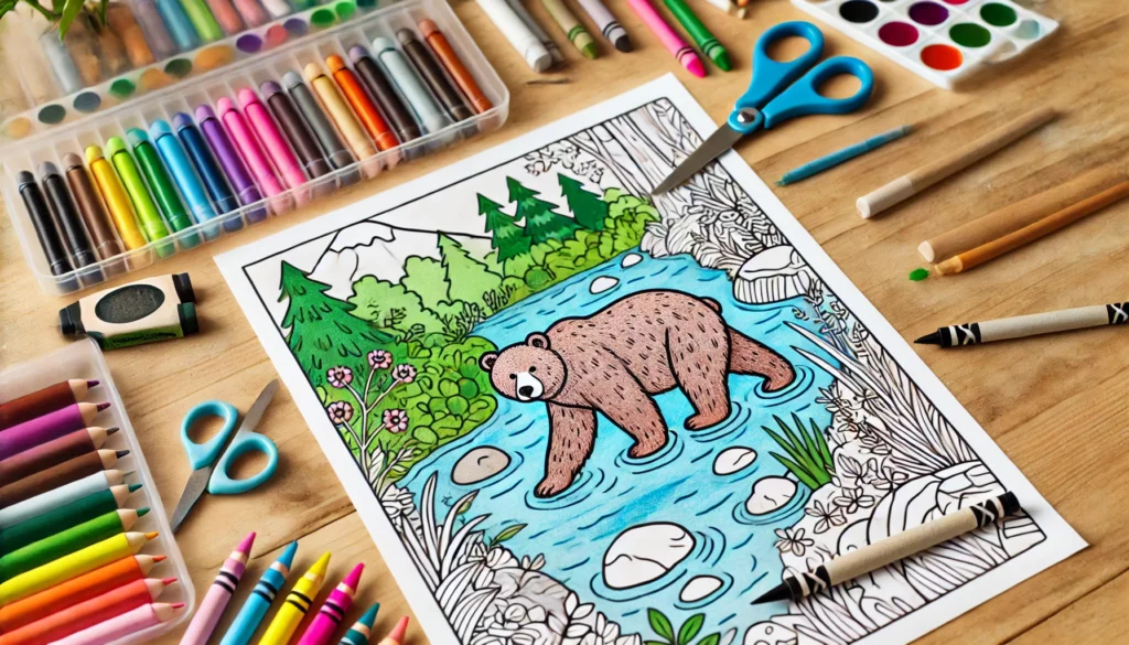 Bear coloring pages 4