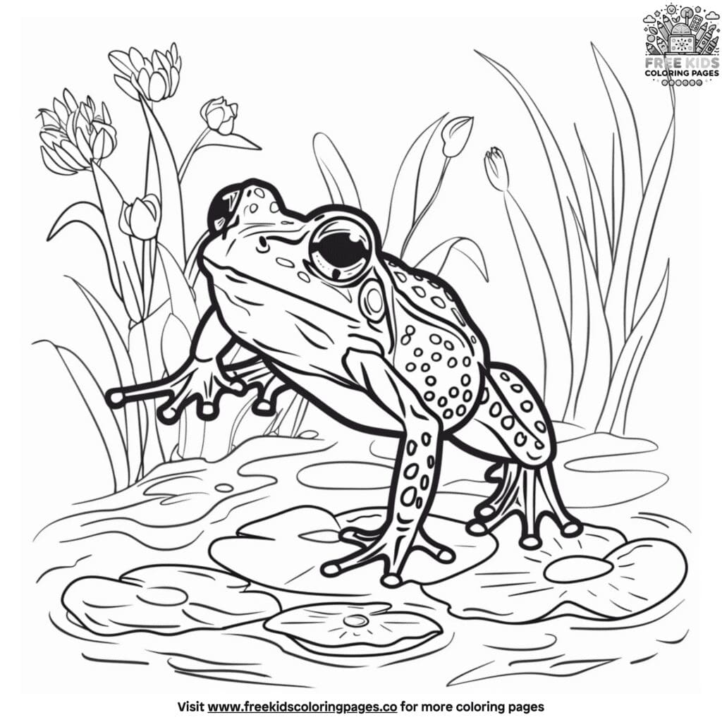 Beautiful aesthetic frog coloring pages for creative fun