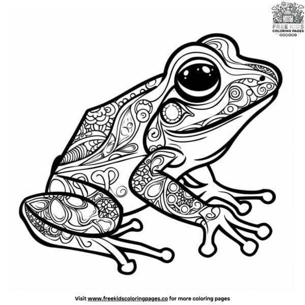 Lovely aesthetic frog coloring pages