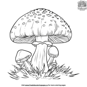 Charming Aesthetic Mushroom Coloring Pages