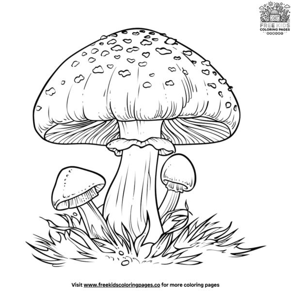 Aesthetic Mushroom Coloring Pages