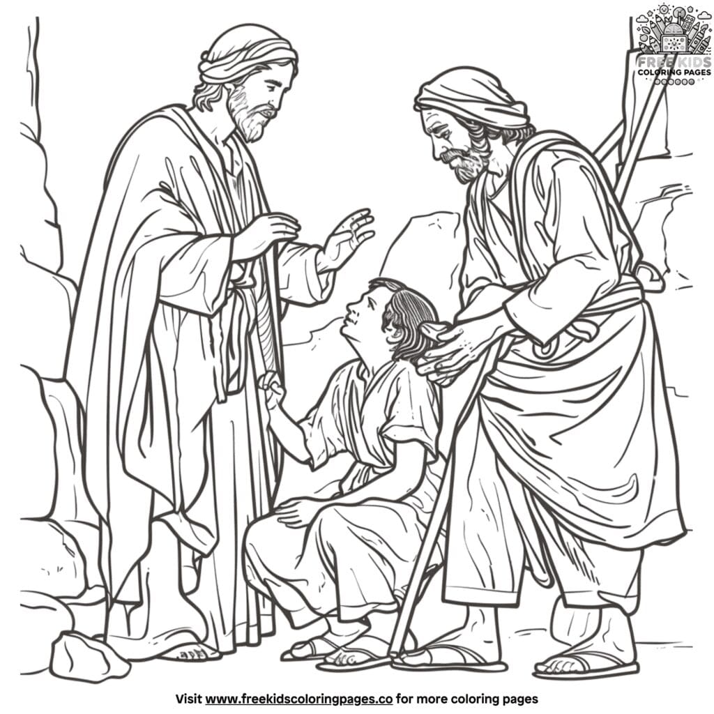 Basic Bible Coloring Pages For - Beautiful Bible Scenes Coloring Pages For Kids 1 1024x1024 