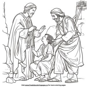 Bible scenes coloring pages