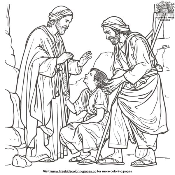 Bible scenes coloring pages