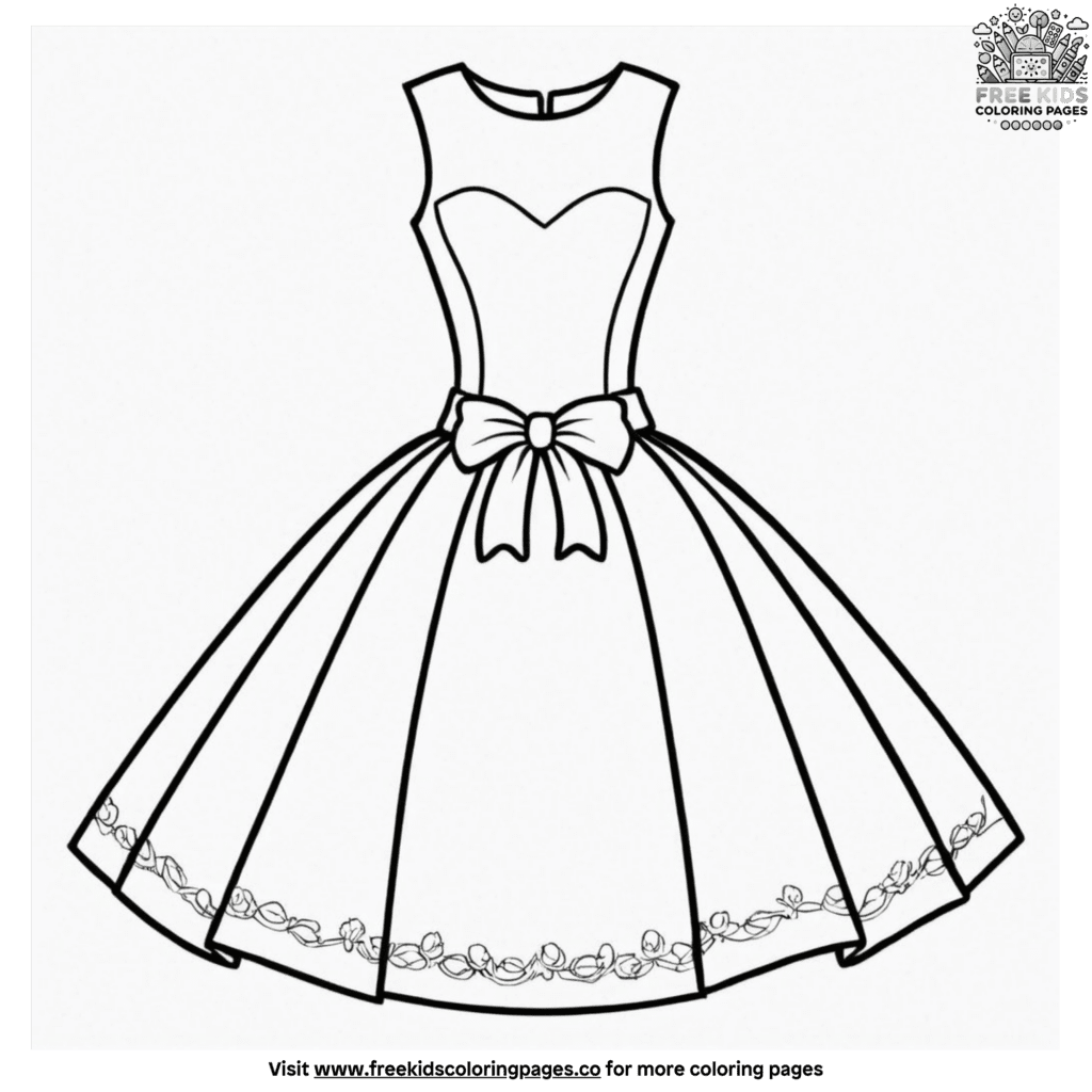 Beautiful Dress Coloring Pages For Creative Kids