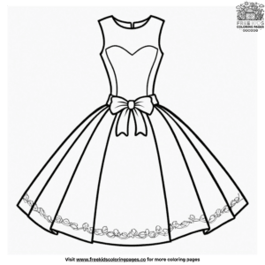 Beautiful dress coloring pages